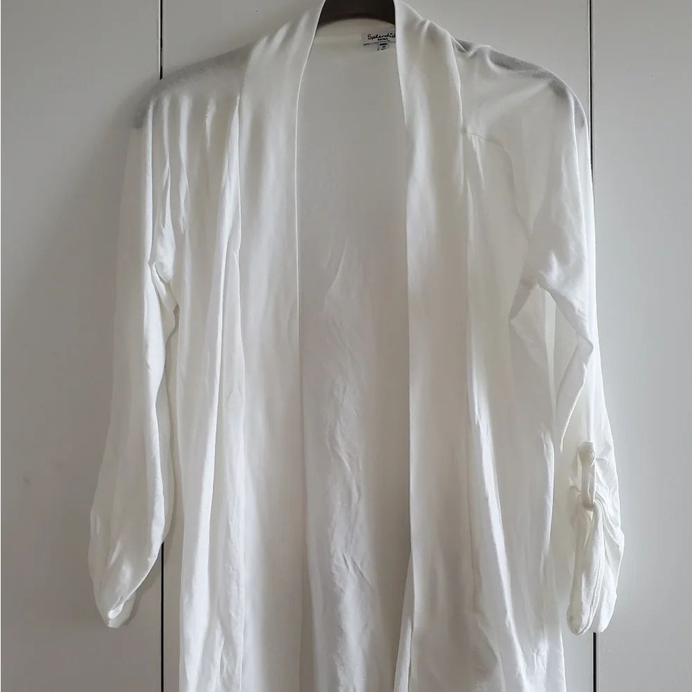 Splendid white cardigan women's size small with 3/4 sleeves.